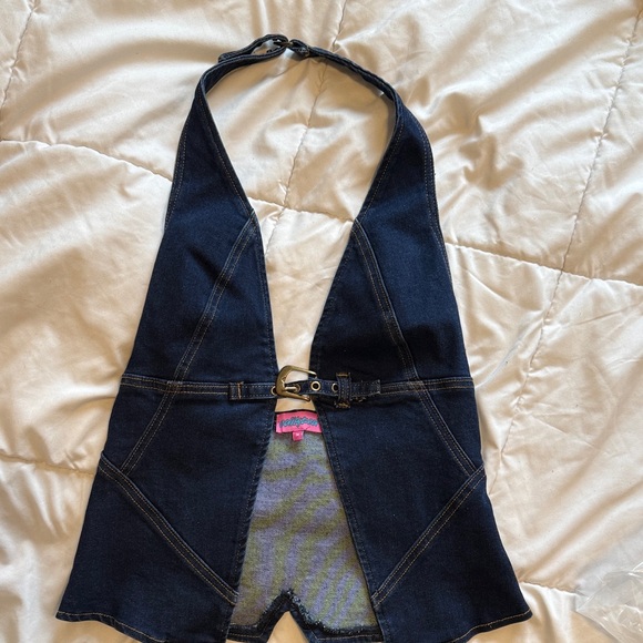 Edikted Denim - Edikted Dark Blue Denim Halter Top